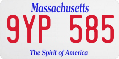 MA license plate 9YP585
