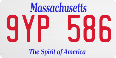 MA license plate 9YP586
