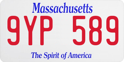 MA license plate 9YP589