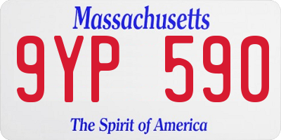 MA license plate 9YP590