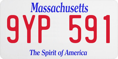 MA license plate 9YP591