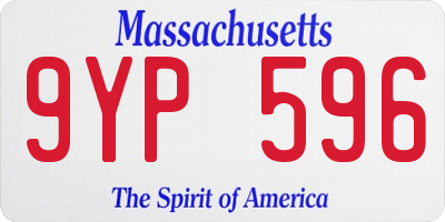 MA license plate 9YP596
