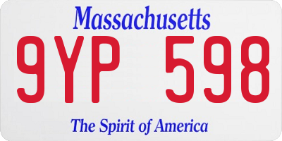 MA license plate 9YP598
