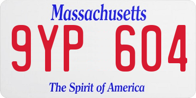 MA license plate 9YP604