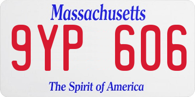 MA license plate 9YP606