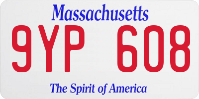MA license plate 9YP608