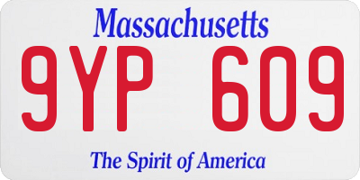 MA license plate 9YP609