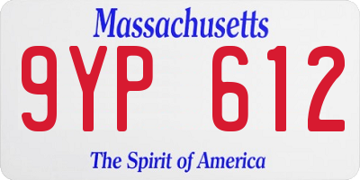 MA license plate 9YP612