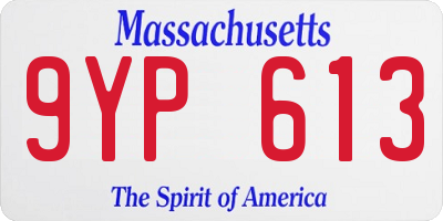 MA license plate 9YP613