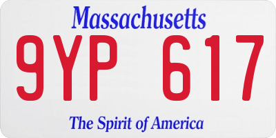 MA license plate 9YP617