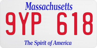 MA license plate 9YP618