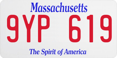 MA license plate 9YP619