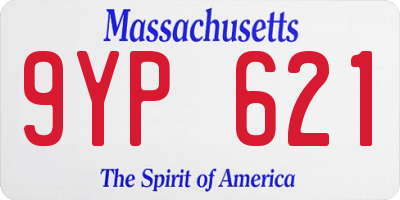 MA license plate 9YP621