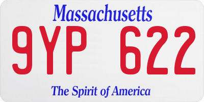 MA license plate 9YP622