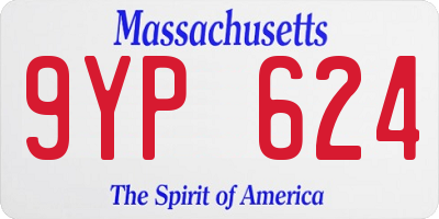 MA license plate 9YP624