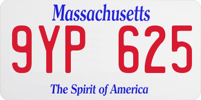 MA license plate 9YP625