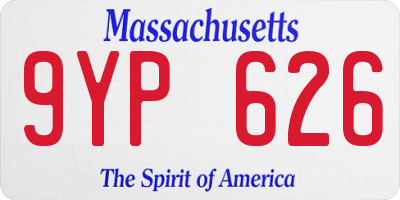 MA license plate 9YP626