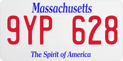 MA license plate 9YP628