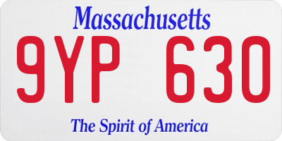 MA license plate 9YP630