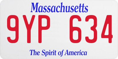 MA license plate 9YP634