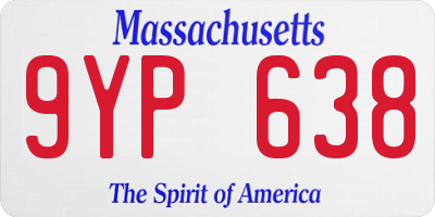 MA license plate 9YP638