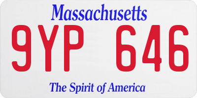 MA license plate 9YP646