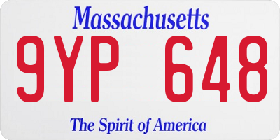 MA license plate 9YP648