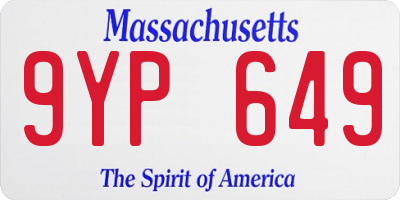 MA license plate 9YP649