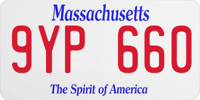 MA license plate 9YP660