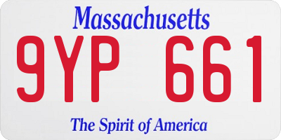 MA license plate 9YP661