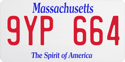 MA license plate 9YP664