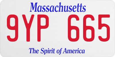 MA license plate 9YP665