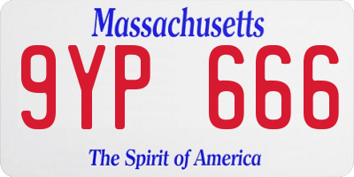 MA license plate 9YP666