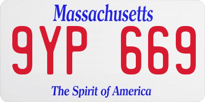 MA license plate 9YP669