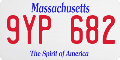 MA license plate 9YP682