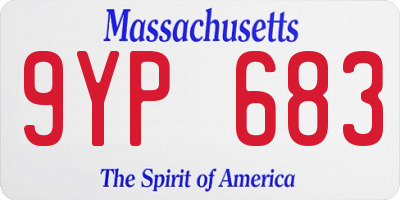MA license plate 9YP683
