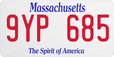 MA license plate 9YP685