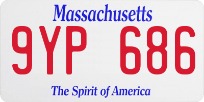 MA license plate 9YP686