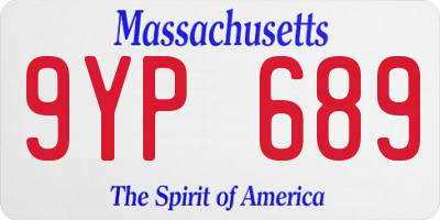 MA license plate 9YP689