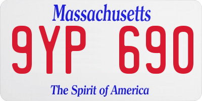 MA license plate 9YP690
