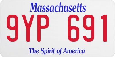 MA license plate 9YP691