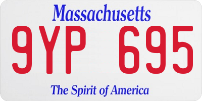 MA license plate 9YP695