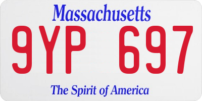 MA license plate 9YP697