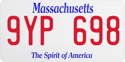 MA license plate 9YP698