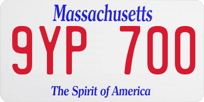 MA license plate 9YP700