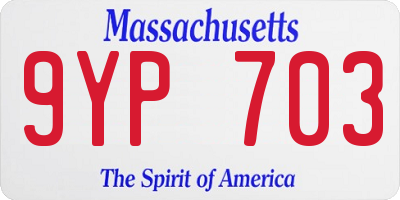 MA license plate 9YP703