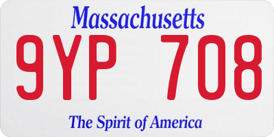 MA license plate 9YP708