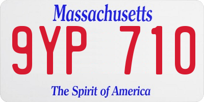 MA license plate 9YP710