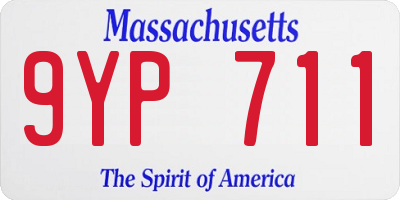 MA license plate 9YP711
