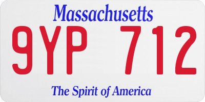 MA license plate 9YP712